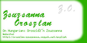 zsuzsanna oroszlan business card